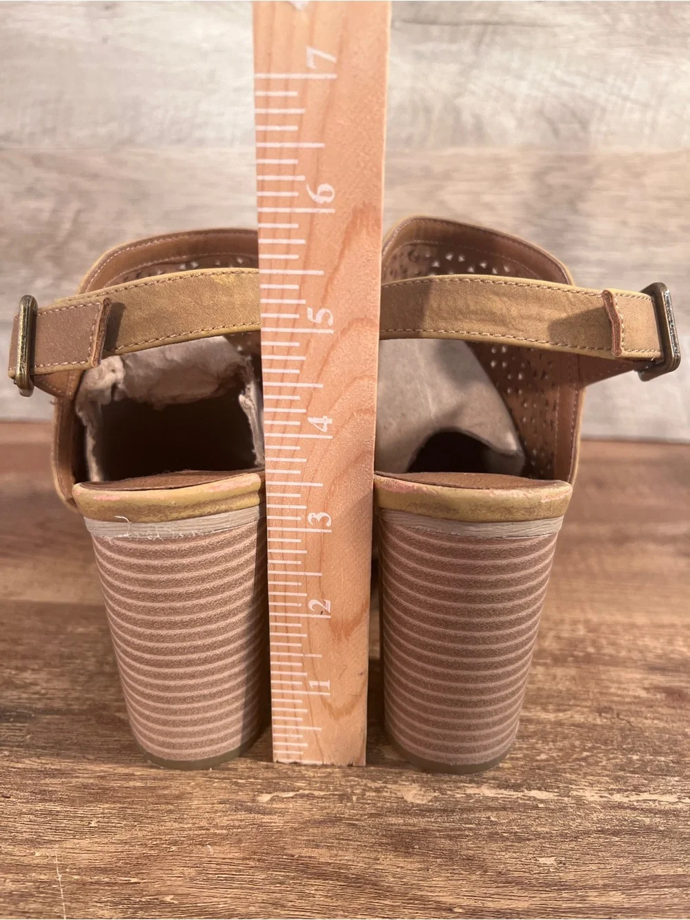 Universal Thread Tan Perforated Block Heel Slingback Sandal